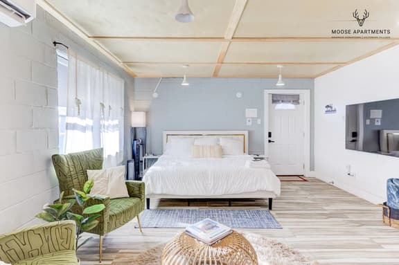 Modern Luxe Studio + Free Parking + King Bed (Suite 6)